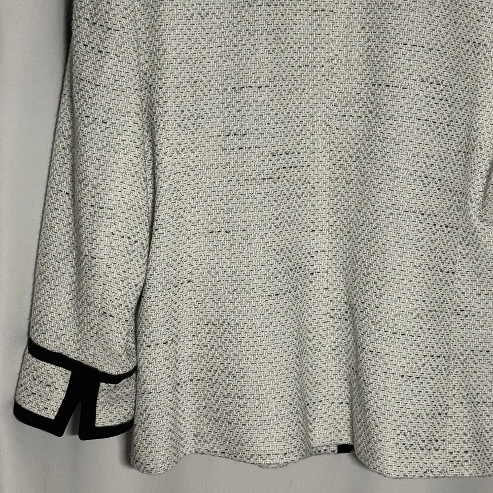 Kasper Tweed Contrast Black White 3 Button Women's Blazer Jacket Plus Size 18 - Picture 13 of 16